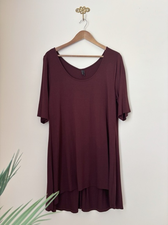 Stella Carakasi Tops - Stella Carakasi Brown Scoop Neck Stretch Jersey Tunic Top Large Lagenlook